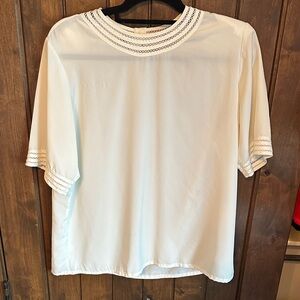 Vintage White Blouse with Embroidered Details